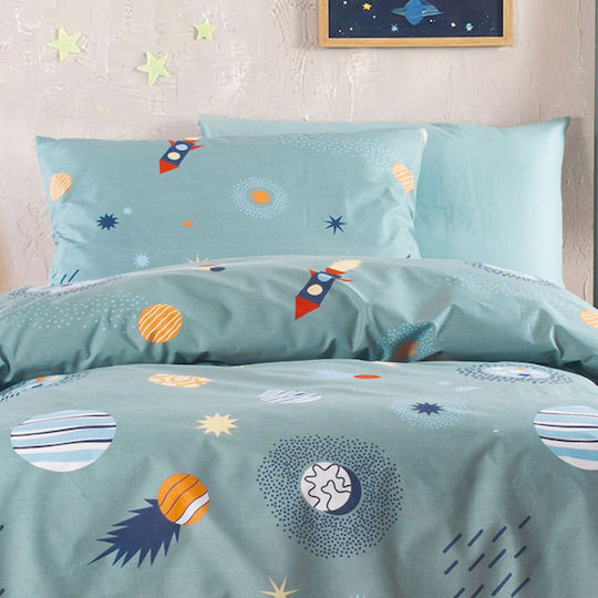 Rythmos Rocket Set Kids Pillowcases 100% Cotton 50x70cm Turquoise