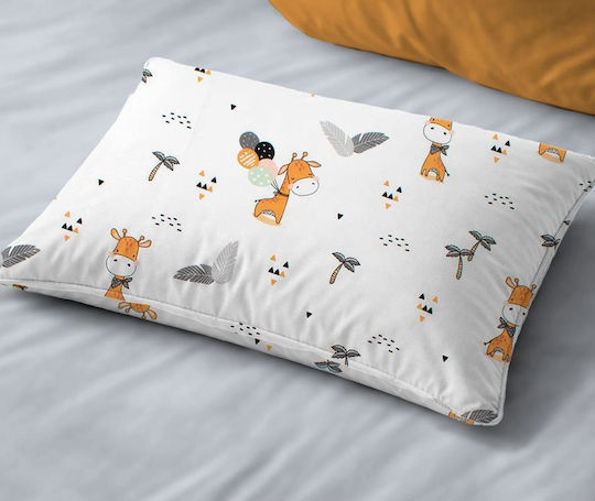 Dimcol Giraffe 599 Fată De Pernă Pentru Copii Din 100% Bumbac 50x70cm Alb-Portocaliu