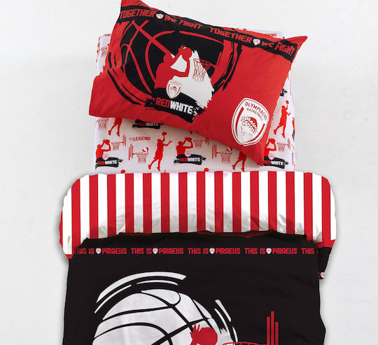 Palamaiki Set Fete De Pernă Pentru Copii Din 100% Bumbac 52x72cm Olympiacos B.c
