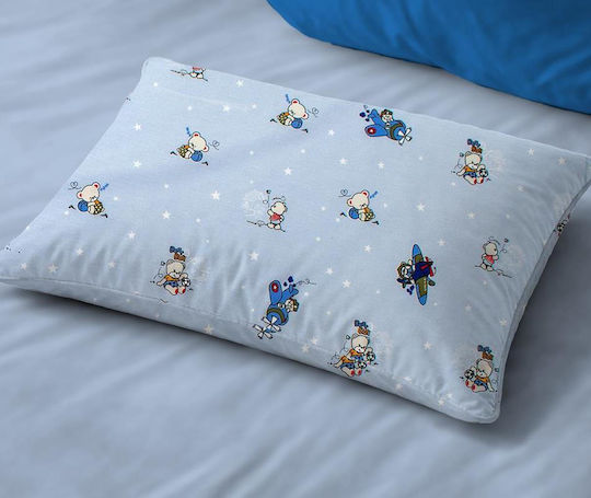 Dimcol Bear's Playtime 591 Fata De Pernă Pentru Copii Din 100% Bumbac 50x70cm Albastru Ceresc