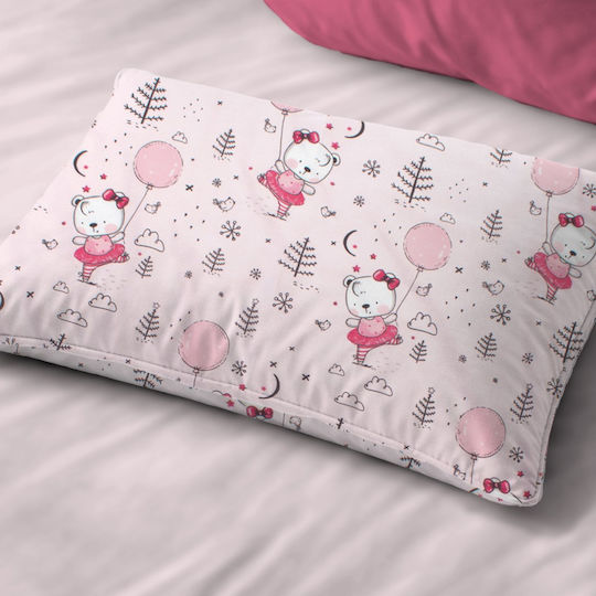 Dimcol Ballerina Bear 598 Детски Калъф За Възглавница От 100% Памук 50x70см Розов
