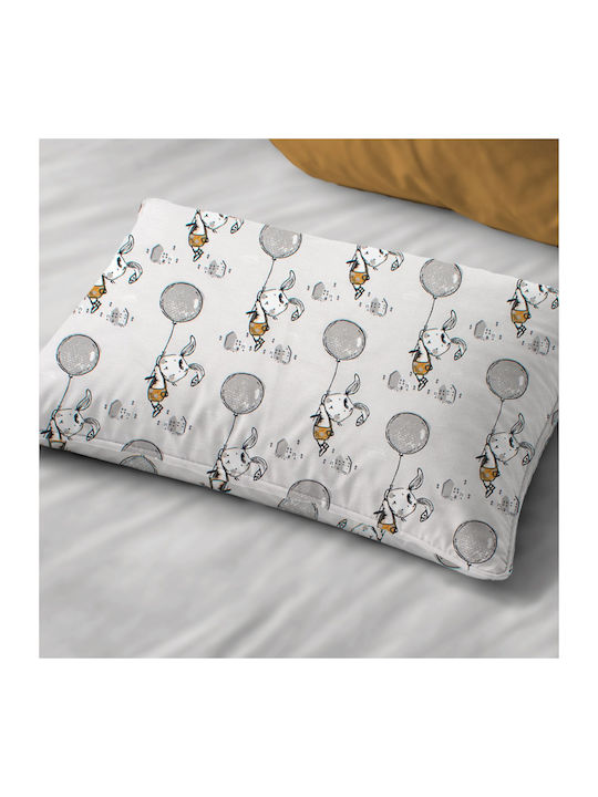 Dimcol Floating Bunny 715 Παιδική Μαξιλαροθήκη από 100% Βαμβάκι 50x70εκ. Grey