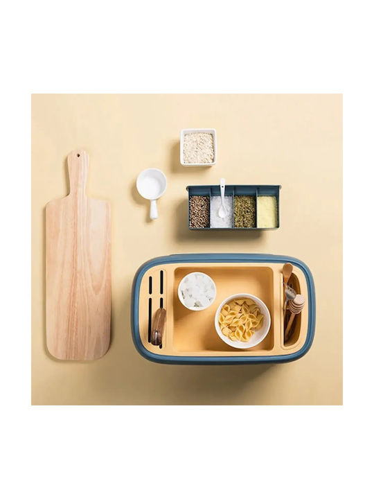 Lalos Plastic Tabletop Spice Rack Organizer Blue