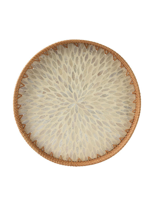 Kaemingk Rattan Round Decorative Tray 38x38x4cm Kaemingk Rattan Round Decorative Tray 38x38x4cm