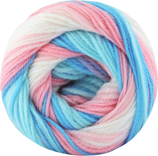 Kamgarn Cicibebe Batik Knitting Yarn Col550-35 Blue-Pink-White Multicolour Acrylic 100gr 360mtr