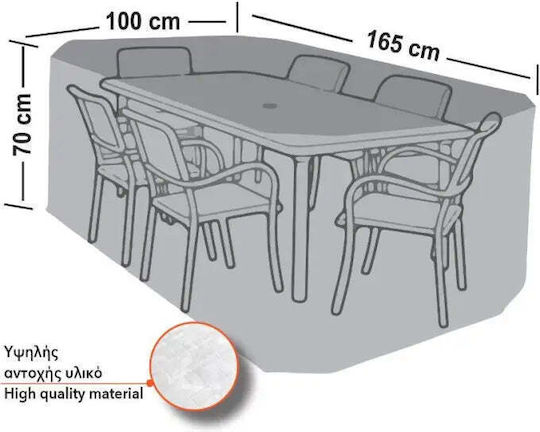 Home & Camp Waterproof Protective Dining Table Cover 165x100x70cm in White Colour