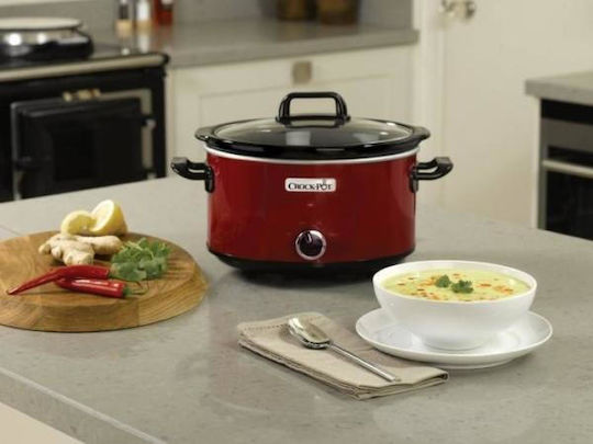 Crock Pot Бавно Готвещ Уред 210W с Капацитет 3.5л Червен