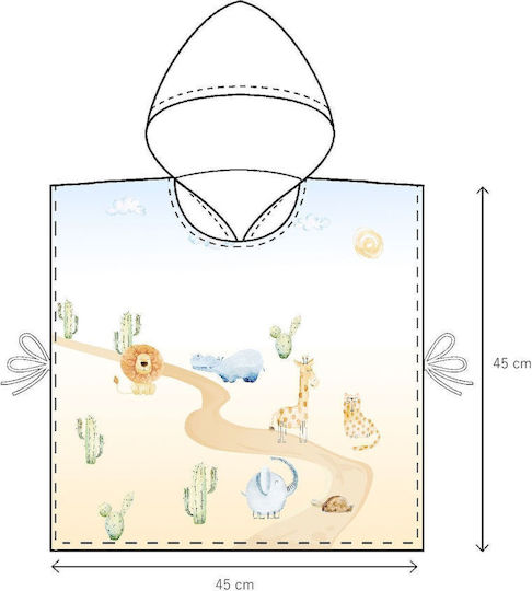 Stewehome Kinder Strandponcho 100% Baumwolle Tiermuster