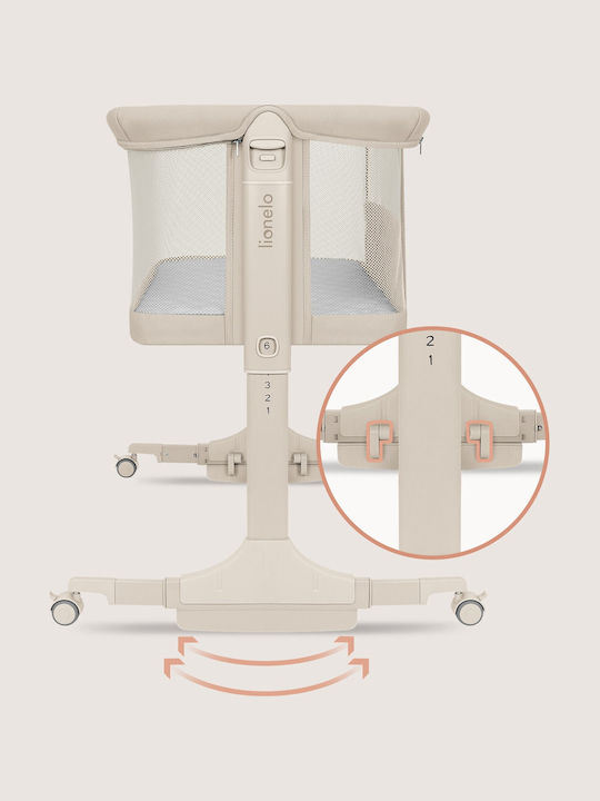 Lionelo Cradle Pari with Mattress and Wheels Beige