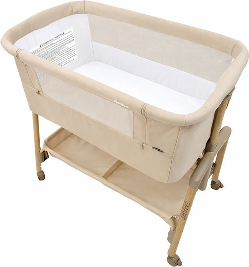 Kinderkraft Легло Asalvo с Матрак и Колела Бежово