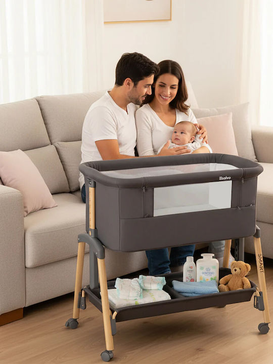 Kinderkraft Ликно Asalvo с Матрак и Сиви Ролки