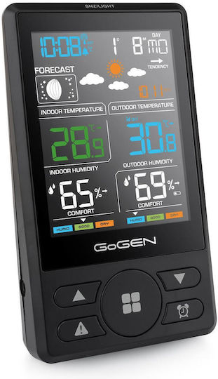 GoGEN ME1250B Wireless Digital Tabletop Weather Station Black