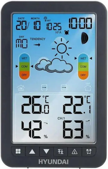 Hyundai HY-WS2420 Wireless Digital Tabletop Weather Station White