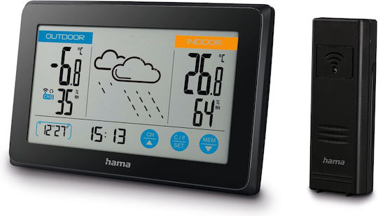 HAMA Touch Wireless Digital Weather Station Tabletop Black