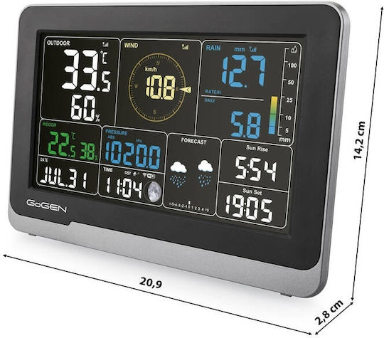 GoGEN Wireless Digital Tabletop Black Weather Station