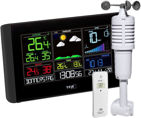 TFA View Breeze 35.8001.01 Ασύρματος Μετεωρολογικός Σταθμός Ψηφιακός Επίτοιχος / Επιτραπέζιος Μαύρος