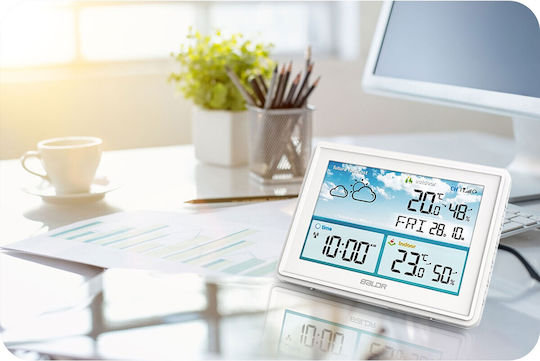 Baldr BD-909 Drahtlos Wetterstation Digital Tischplatte Weiß
