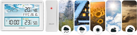 Baldr BD-909 Drahtlos Wetterstation Digital Tischplatte Weiß