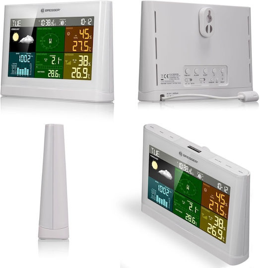 Bresser 5-in-1 Comfort 7002550GYE000 Ασύρματος Μετεωρολογικός Σταθμός Ψηφιακός Επιτραπέζιος Λευκός