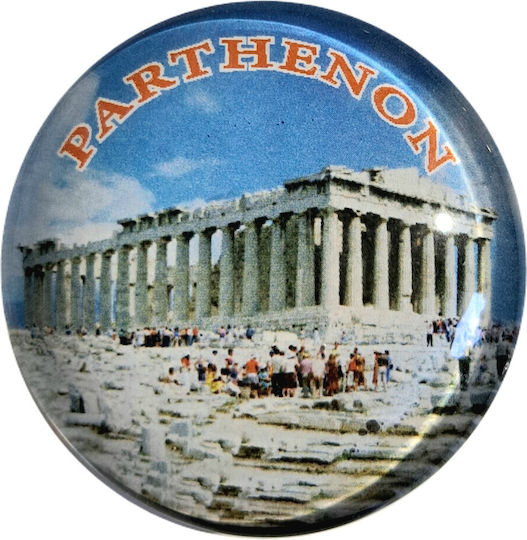 Glass Magnet 34mm Parthenon Landscape