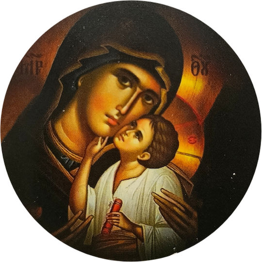 Glass Magnet 34mm Virgin Mary Christ B