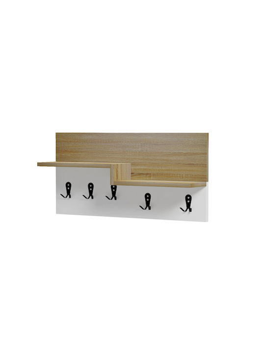 Freebox Κρεμάστρα Τοίχου Ξύλινη Λευκή 65x13.2x31cm