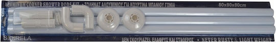 110273 Βέργα Κουρτίνας Μπάνιου Γωνιακή Βιδωτή 80x80cm