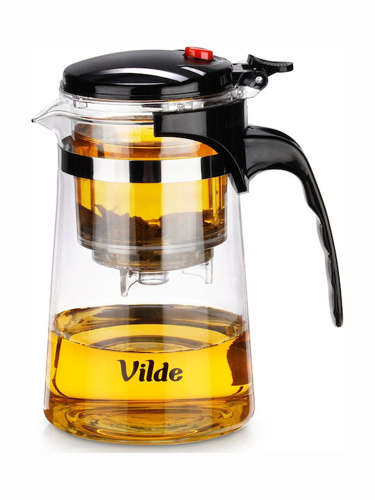 Orion Teapot with Filter Glass Black 680ml