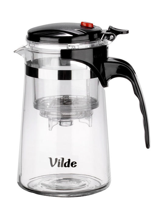 Orion Teapot with Filter Glass Black 680ml