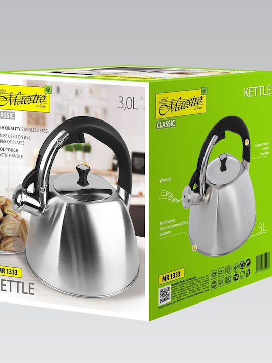 Maestro Teapot Stainless Steel Gray 3000ml