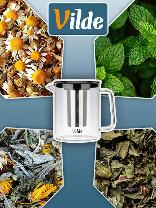 Orion Teapot with Filter Glass Black 1500ml