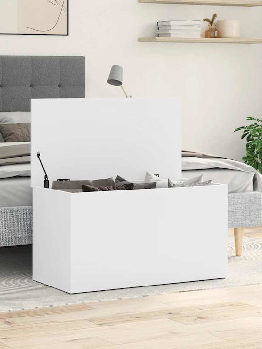 vidaXL Cutie de depozitare pentru exterior Alb PAL Lemn Alb L84xW42xH46buc