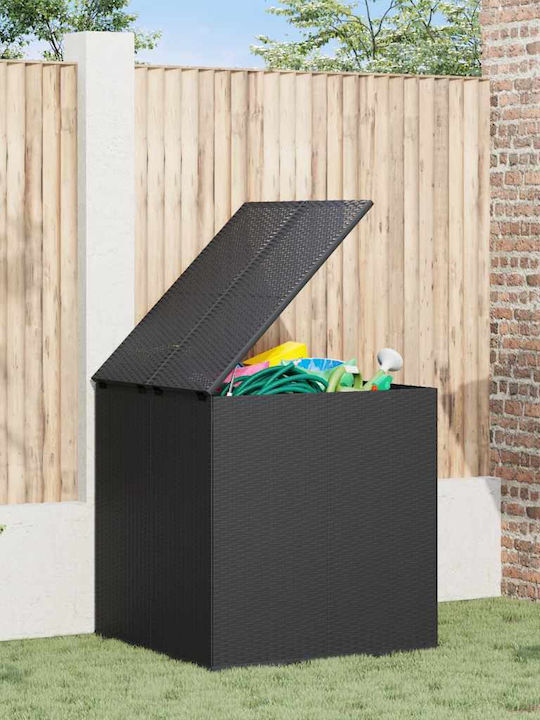 vidaXL Außenlagerbox Rattan Black L100xB97.5xH104cm