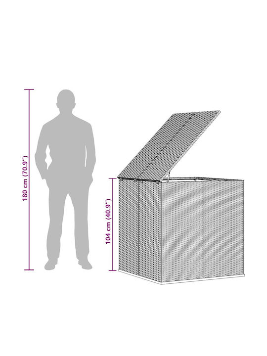 vidaXL Außenlagerbox Rattan Black L100xB97.5xH104cm
