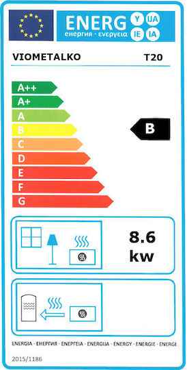 Agorastos ΟΜ 100 Gusseisen Holzofen 13kW Schwarz