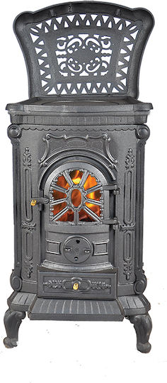 Agorastos ΟΜ 100 Gusseisen Holzofen 13kW Schwarz