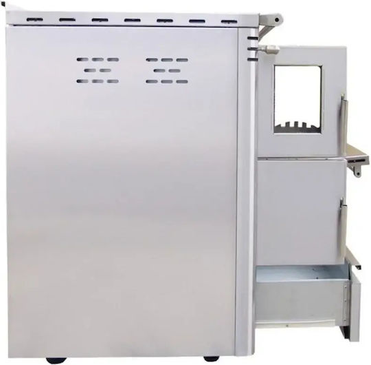 Senko SG-90 Metalic Cuptor pe lemne cu cuptor 7.5kW Inox Mat