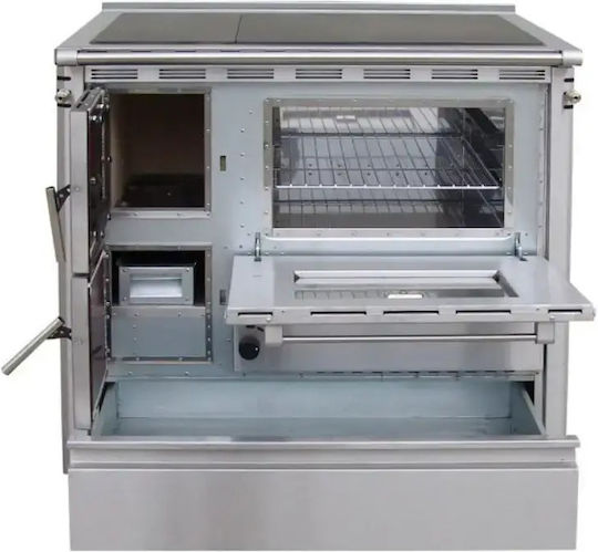 Senko SG-75 Метал Печка на дърва с Фурна 7.5кВт Сива