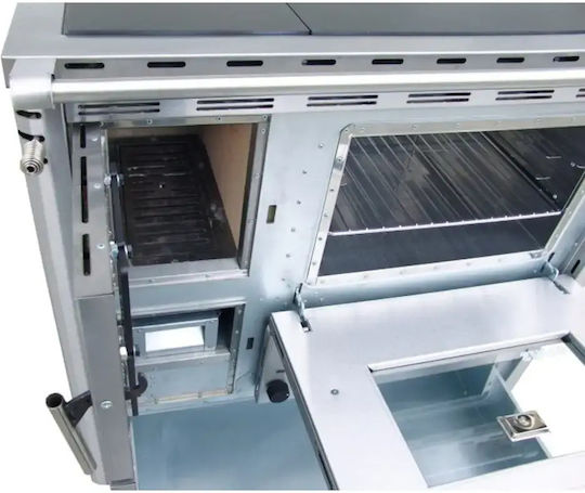 Senko SG-90 Metalic Cuptor pe lemne cu cuptor 7.5kW Inox Mat