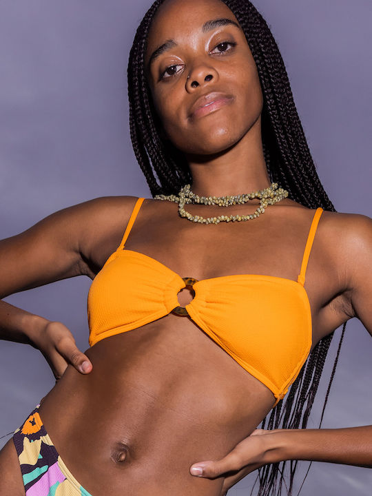 Color Jam Strapless Bikini Top tangelo