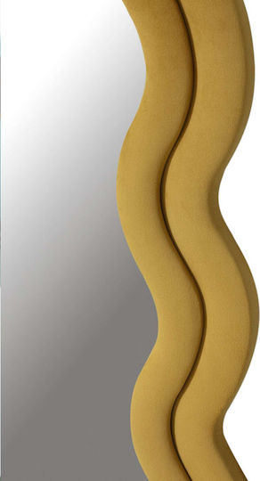 Hanah Home Oglindă De Podea Asimetrică Cu Cadru Din Lemn Galben 170x65cm
