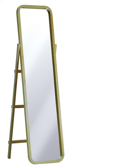 ArteLibre Floor Mirror with Beige Wooden Frame 160x40cm