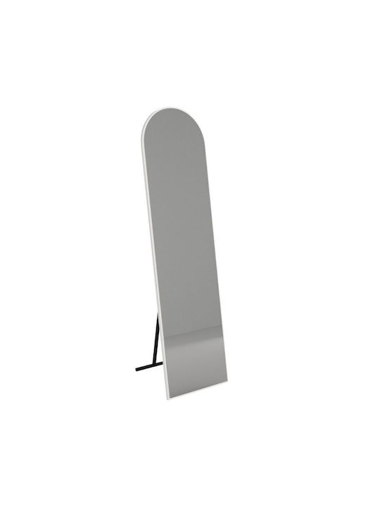 Megapap Овално Огледало с Бяла Дървена Рамка 150x40см
