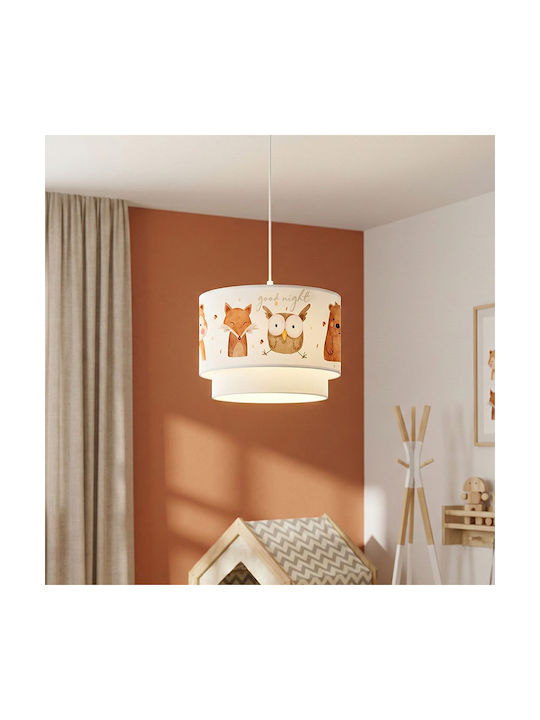 Pakketo Kids Plastic / Fabric Single Ceiling Light E27 Good Night White 30cm