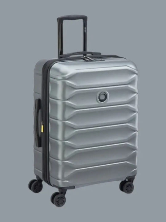 Delsey Meteor Valiză de Călătorie Medie Dură Argintie Înălțime 68cm