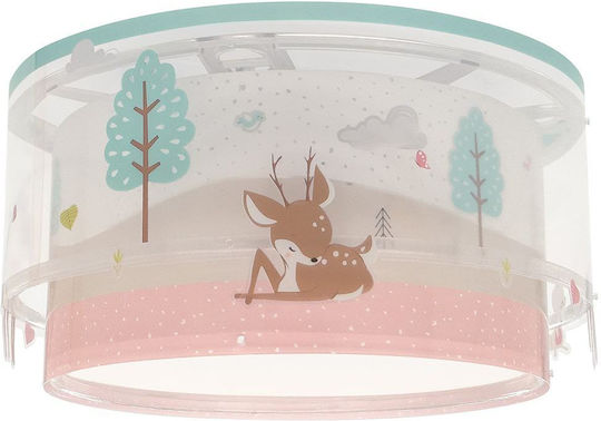 Ango Loving Deer Einfaches Licht Kinderzimmer-Deckenleuchte Deckenleuchte montieren 15W mit E27-Fassung Türkis