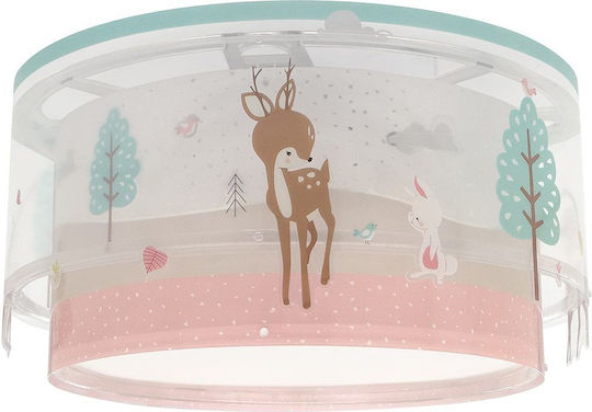 Ango Loving Deer Einfaches Licht Kinderzimmer-Deckenleuchte Deckenleuchte montieren 15W mit E27-Fassung Türkis