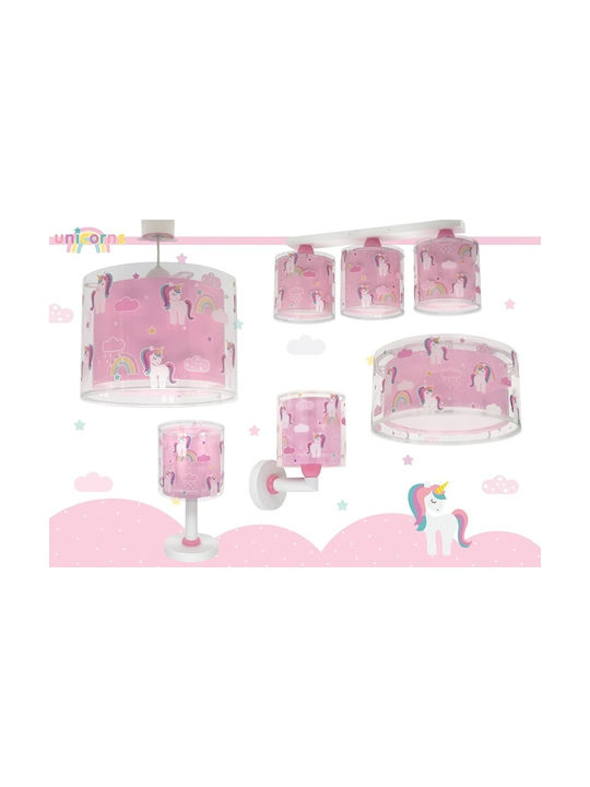 Ango Unicorns Single-Light Kids Ceiling Light 15W with E27 Base Pink