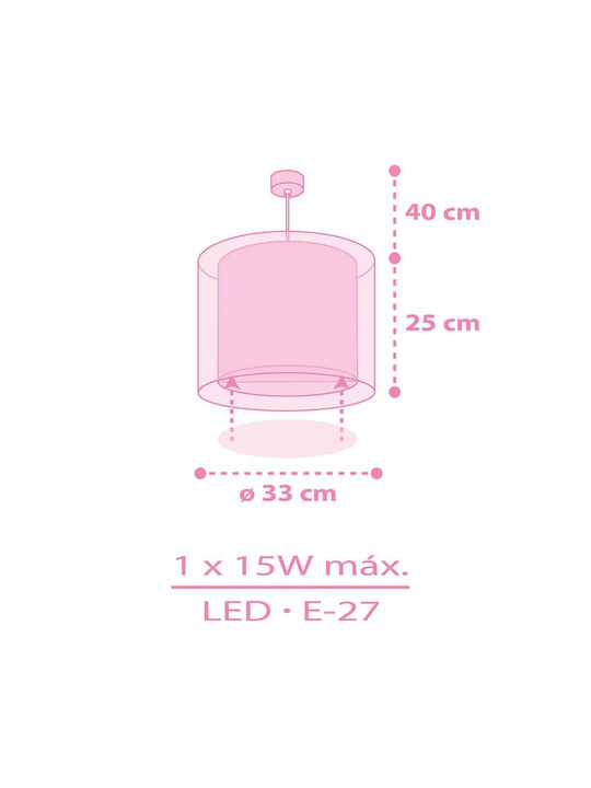 Ango Unicorns Single-Light Kids Ceiling Light 15W with E27 Base Pink