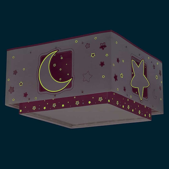 Ango Moonlight Einfaches Licht Kinderzimmer-Deckenleuchte 15W mit E27 Fassung Rosa 30cm